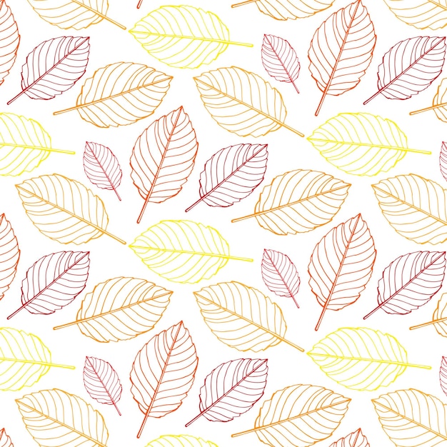 Beau Motif De Feuilles D'automne Dans Des Couleurs Claires Chaudes, Répétition Sans Couture