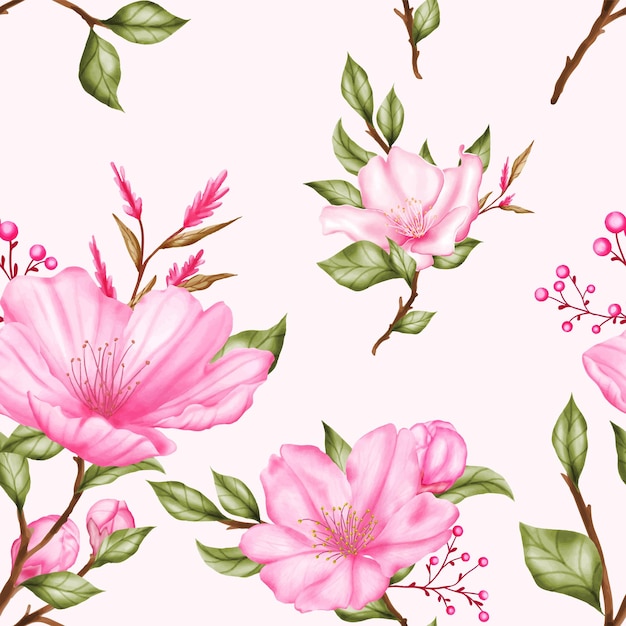 Beau Motif Floral Aquarelle Sans Couture