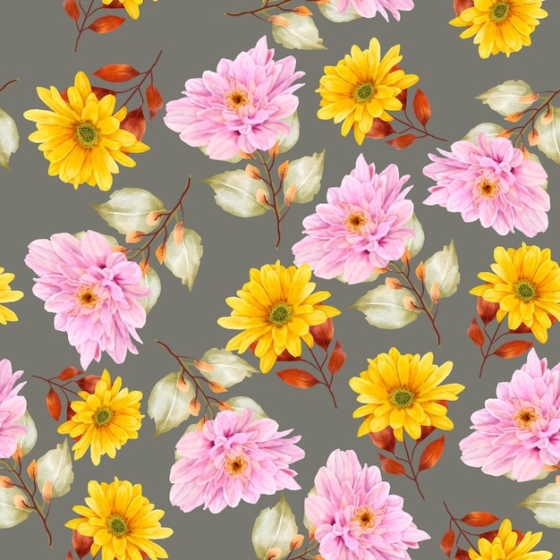 Beau Motif Floral D'été Sans Couture