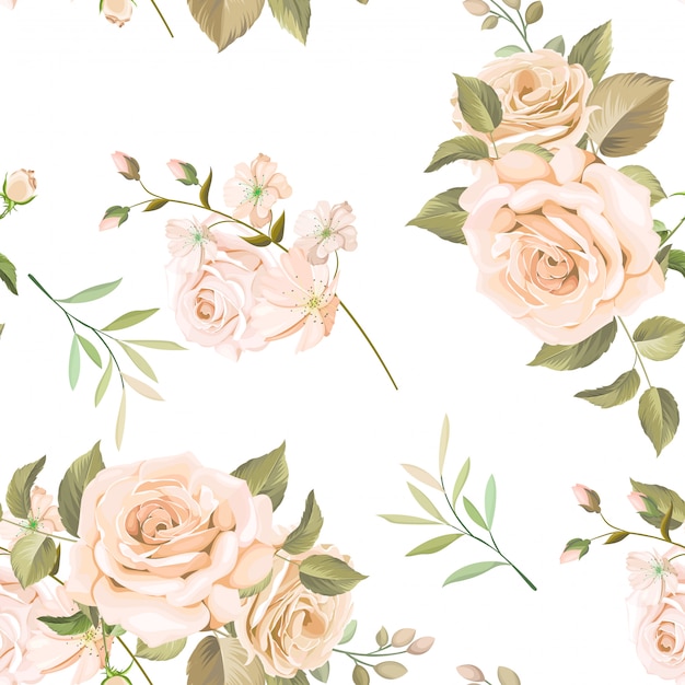 Beau Motif Floral Sans Soudure