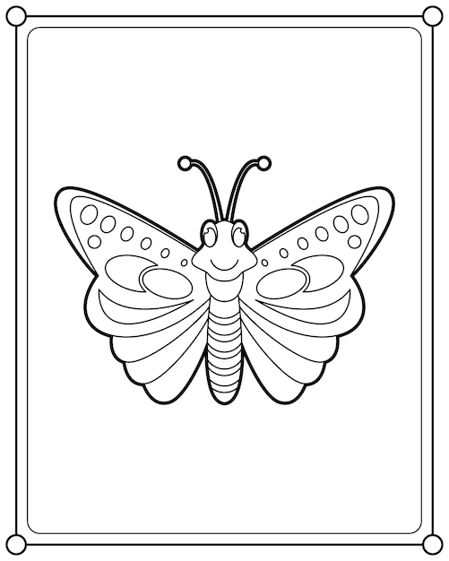 Vecteur beau papillon adapté à l'illustration vectorielle de la page de coloriage pour enfants