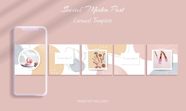 Beau paquet de modèles de publication de carrousel instagram