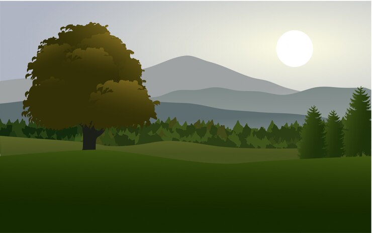 Vecteur beau paysage de prairie