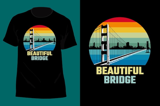 Beau Pont T Shirt Design Rétro Vintage