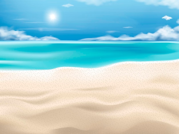 beau sable de scène de plage à l'arrière-plan