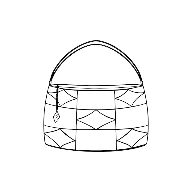 Vecteur beau sac femme doodle super design pour les revues de mode autocollants et à toutes fins