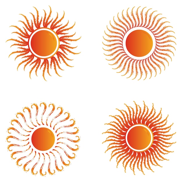 Beau Soleil Logo Set Vector Icon