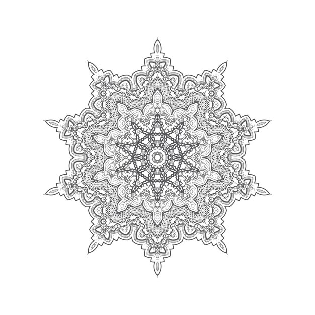 beau vecteur de mandala d'art en ligne