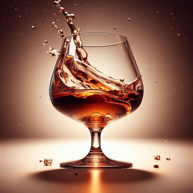 Beau Verre Isolé De Cognac Au Rhum Icône D'illustration Vectorielle