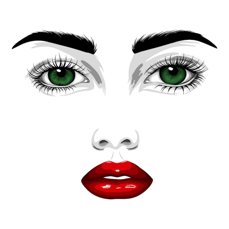 Vecteur beau visage de femme
