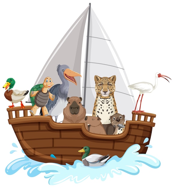 Beaucoup D'animaux Sur Le Bateau