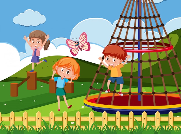 Beaucoup D'enfants Dans Le Parc