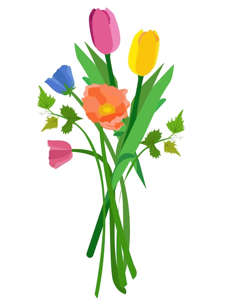 Beaucoup De Fleurs Bouquet Vector Illustration élément De Conception