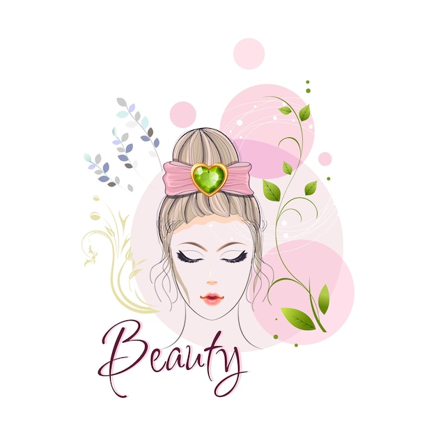 Vecteur beauté esthétique femme joli illustration coloré