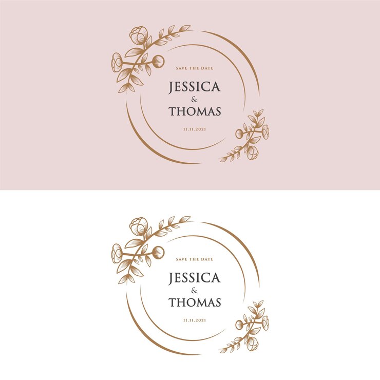 Beauté féminine dessinée à la main et cadre de logo botanique floral pour les soins de la peau et des cheveux de salon de spa
