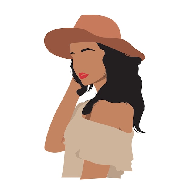 beauté femme afro-américaine dans l'illustration minimaliste plat