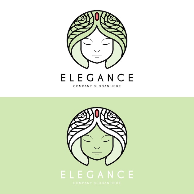 Vecteur beauté femme création logo salon soins des cheveux illustration vectorielle