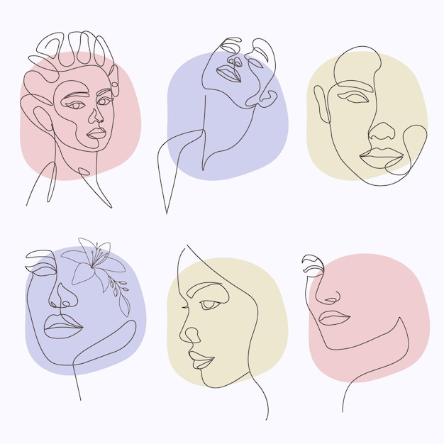 Beauté Femme Visage Féminin Collection De Dessins D'art En Ligne