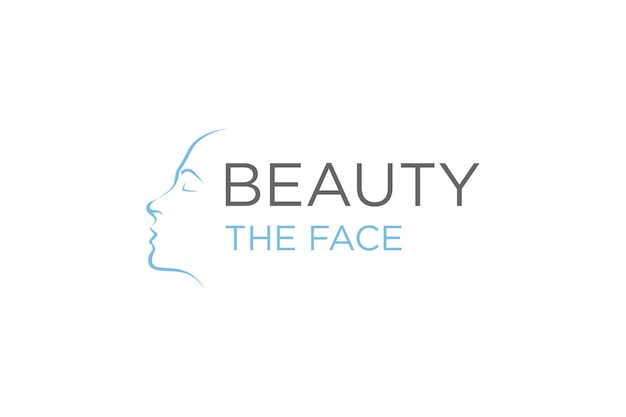 Vecteur beauté femmes côté visage vue logo design fille maquillage traitement salon