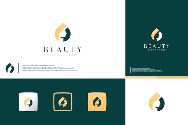 Vecteur la beauté des femmes face à l'homme moderne simple logo design inspiration