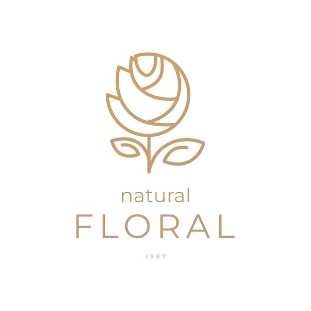 Beauté fleur logo spa salon marque de cosmétiques fleur et feuilles logotype vecteur
