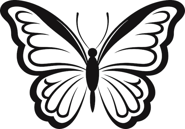 Vecteur beauté gracieuse subtile charme d'insecte en onyx silhouette de papillon brillance noire emblématique