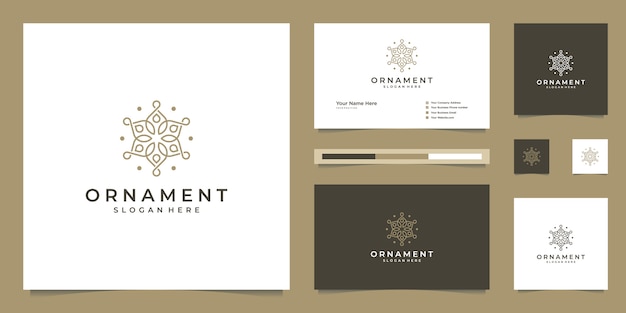 La Beauté De Luxe S'épanouit Création De Logo De Monogramme D'ornement Et Carte De Visite.