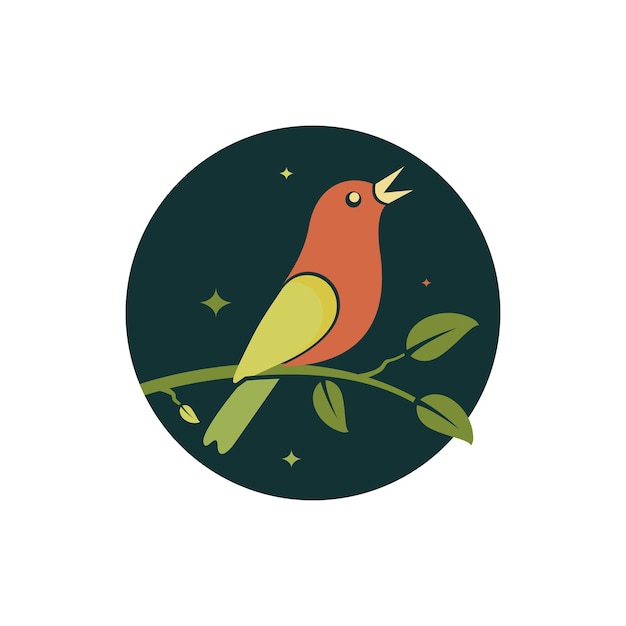 Beauté robin oiseau logo design vecteur icône symbole