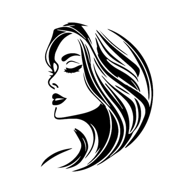 Beauté visage abstrait logo vector illustration Création de logo vectoriel pour salon de beauté ou salon de coiffure ou design cosmétique