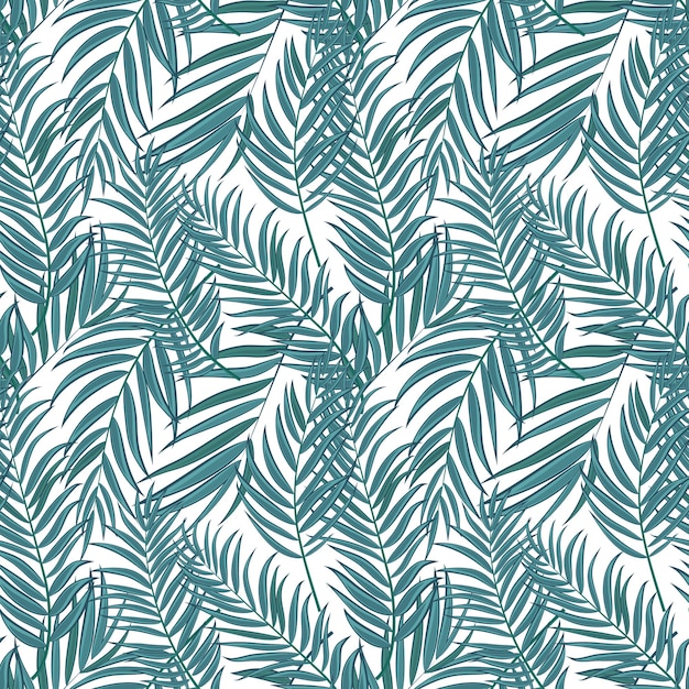 Beautifil Palm Tree Leaf Silhouette Seamless Pattern Background Vector Illustration EPS10