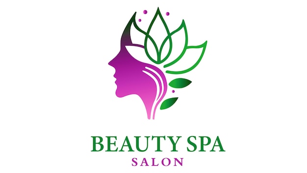 Vecteur beauty spa un logo pour l'harmonie de la nature et de la femme