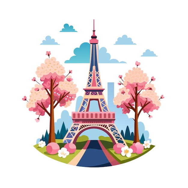 De beaux concepts d'illustration vectorielle de paysages inspirés de lieux populaires sur terre