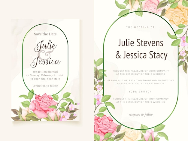 Beaux Modèles De Cartes D'invitation De Mariage Floral