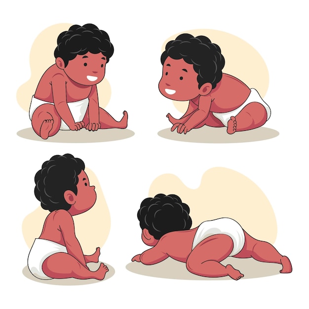 Bébé afro-américain dessiné à la main