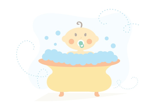 Bébé dans la baignoire