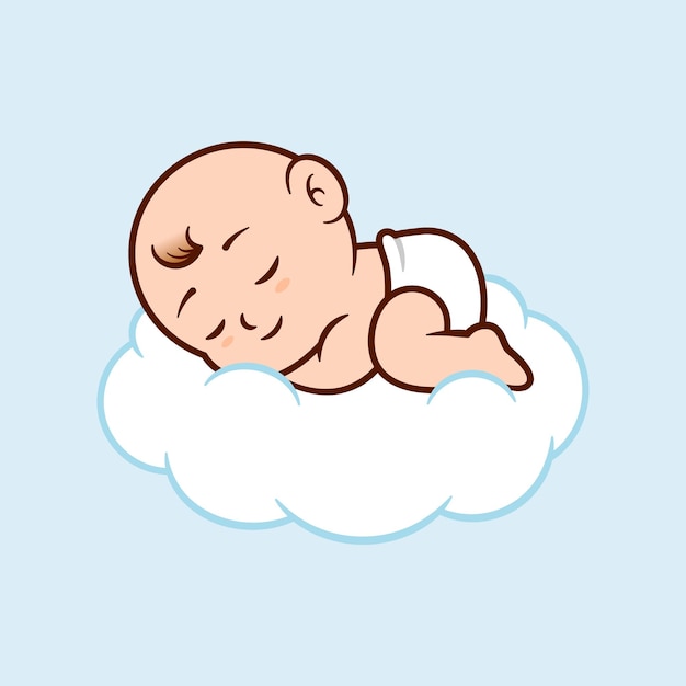Bébé dort sur un nuage