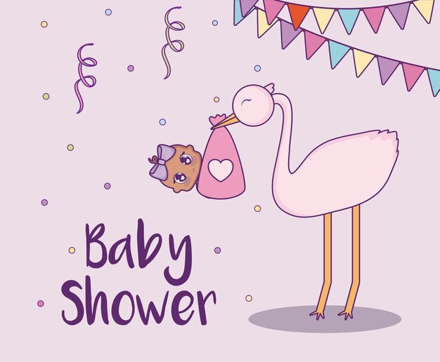 Vecteur bébé douche design vectoriel icône illustration bébé filles