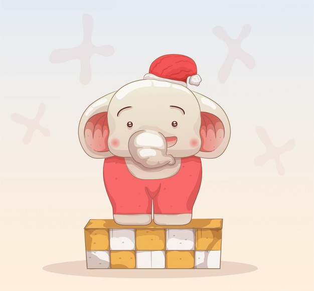 Bébé éléphant Fête Noël