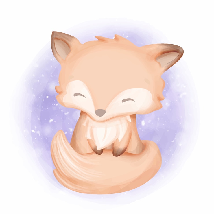 Vecteur bébé foxy avec doux sourire