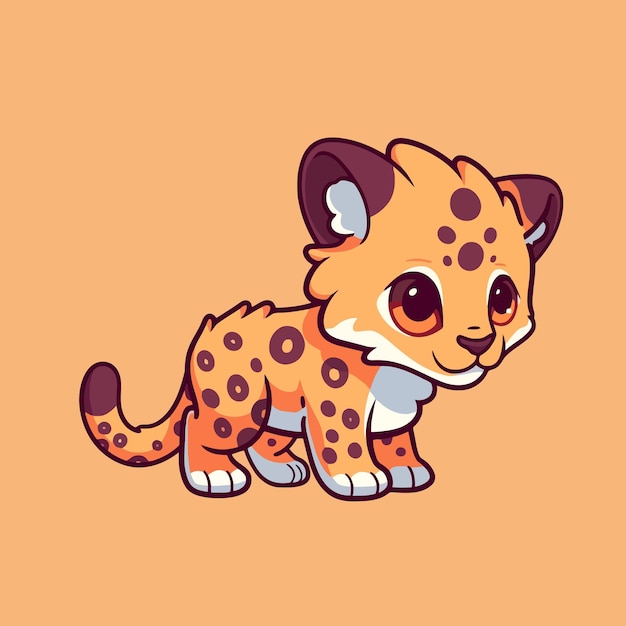 Vecteur un bébé guépard de dessin animé mignon