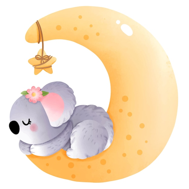 Bébé Koala Isolé Sur Illustration Vectorielle Fond Blanc