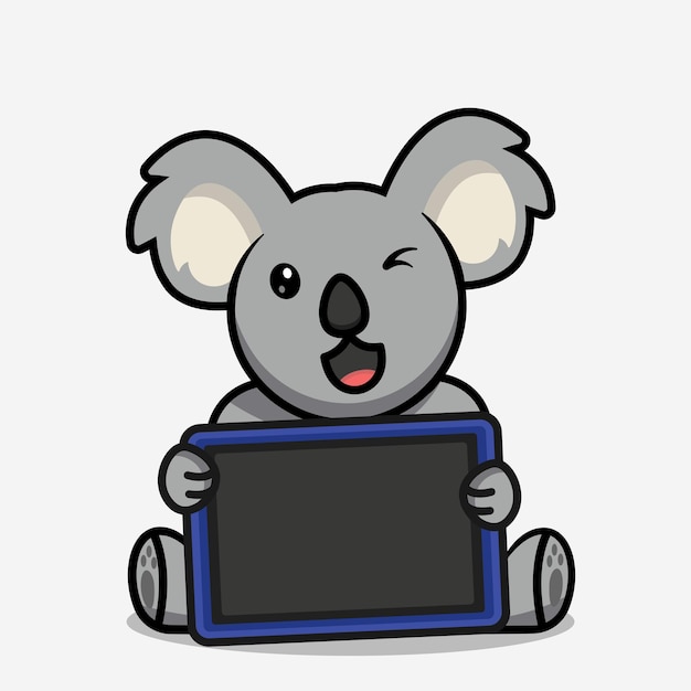 Bébé Koala Avec Tableau Noir Vide.