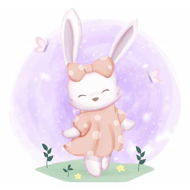 Bébé lapin et nouvelle robe