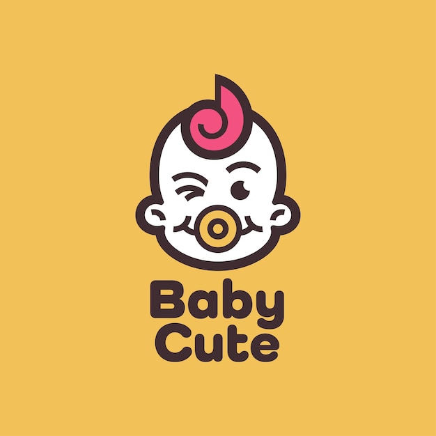 Vecteur bébé mignon logo illustration sucette