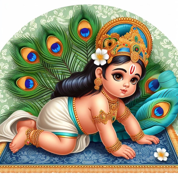 Le bébé Seigneur Ram Seigneur Krishna vecteur