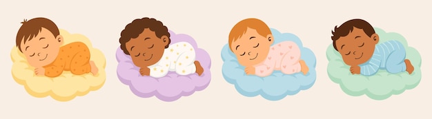 Des bébés qui dorment sur les nuages