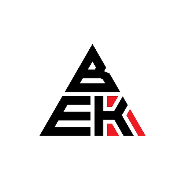 BEK design de logo de lettre triangulaire avec forme de triangle BEK conception de logo triangulaire monogramme BEK modèle de logo vectoriel triangulaire BEK avec couleur rouge Logo triangulaire Simple Élégant et luxueux