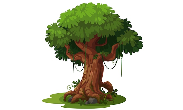 Bel arbre à titre d&#39;illustration vectorielle de jungle thème