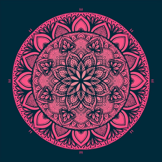 Bel art de mandala floral avec un style indien