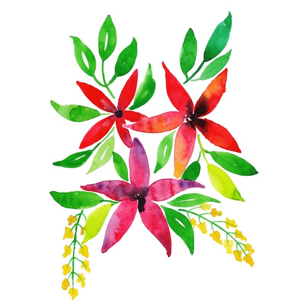 Bel élément floral aquarelle